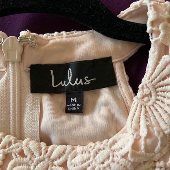 Pale Pink High Neck Lace Dress - Picture 3 of 3